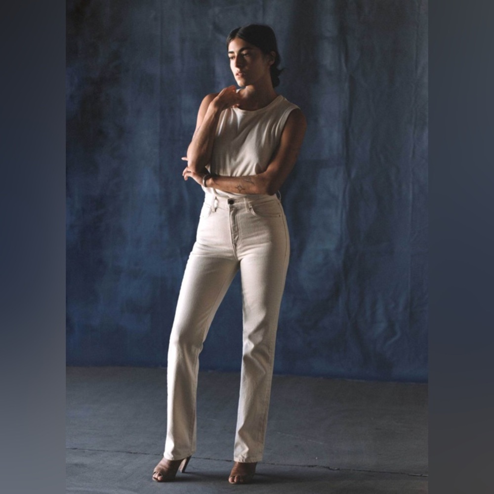 Imogene + Willie Sophie Japanese Denim Jean in Natural Rinse Cream Size 24